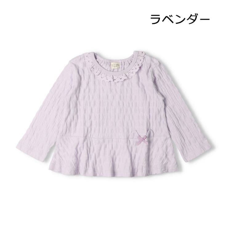 子供服kid´szoo(キッズズー)動物耳付パターンメッシュ長袖Ｔシャツ80cm，90cmW6480