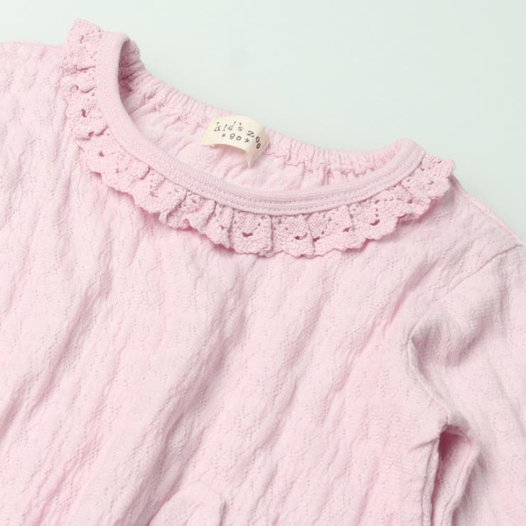 子供服kid´szoo(キッズズー)動物耳付パターンメッシュ長袖Ｔシャツ80cm，90cmW6480