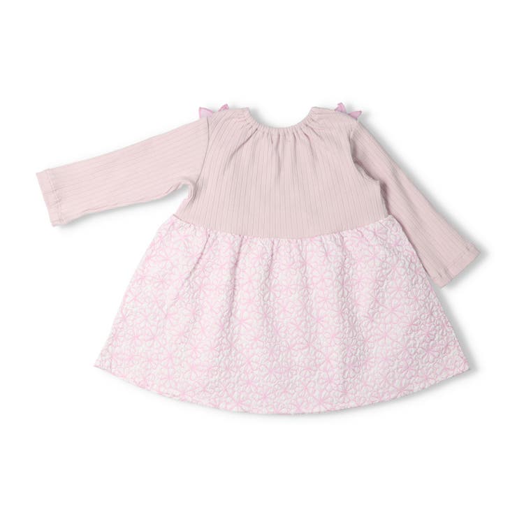 子供服kid´szoo(キッズズー)花柄重ね着風チュニックTシャツ80cm，90cmW6480