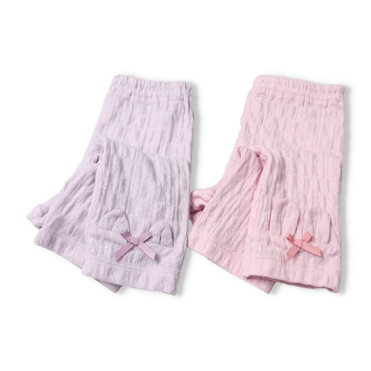 子供服kid´szoo(キッズズー)ねこ・うさ耳付無地レギンス80cm，90cmW6500