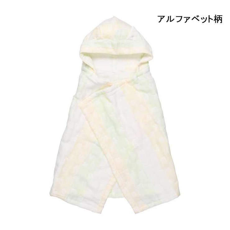 【子供服】kid´szoo(キッズズー)耳付き総柄ふんわりガーゼバスポンチョ・マントW97801