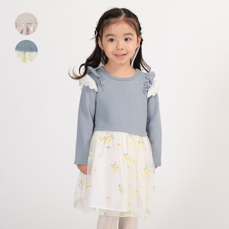 Jollyjury お花柄チュールスカート裏起毛ワンピース キッズ 品番 Mtik こどもの森e Shop コドモノモリイーショップ の キッズファッション通販 Shoplist ショップリスト