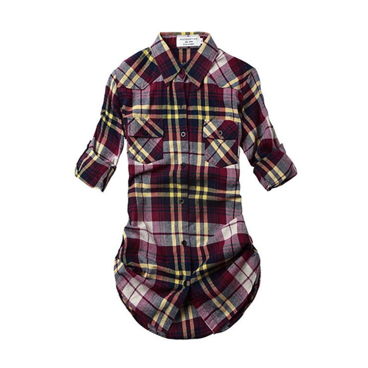 チェック19 | チェック シャツ ロングシャツ レディース 大きいサイズ チェックネルシャツ | MATCH麻吉