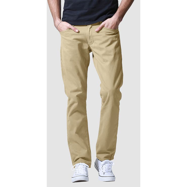 8139カーキ | チノパン メンズ 大きいサイズ カラーパンツ スリムパンツ ゴルフ ストレート | MATCH麻吉