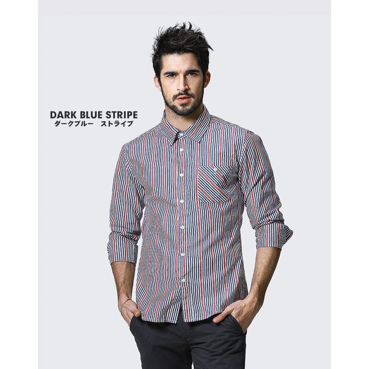 シャツ メンズ ストライプシャツ 大きいサイズ カジュアルシャツ 長袖
