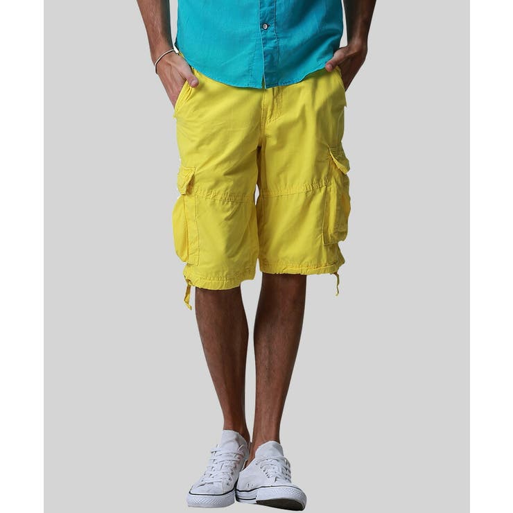 Perfumecloset ハーフパンツ　ネイビー　イエロー　Mサイズ Perfumecloset ハーフパンツ ネイビー イエロー Mサイズ - メルカリ