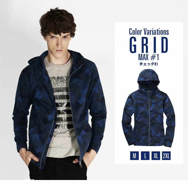 アウター メンズ カジュアル パーカー ジップアップ 迷彩 フード付き