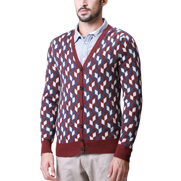 カーディガン メンズ ストレッチ 格子柄 6色バリ カジュアル ニット 品番 Mahm Match麻吉 マッチ のメンズ ファッション通販 Shoplist ショップリスト