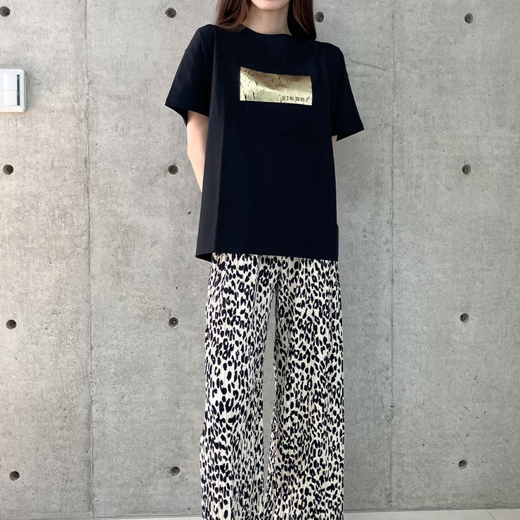 箔プリントオーバーサイズTシャツ[品番：MJNW0003325]｜me Jane