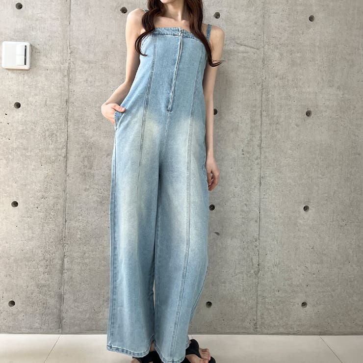 【人気ショップが最安値挑戦！】 2WAYデニムオールインワン[品番：MJNW0003290]｜me Jane（ミー サロペット・オーバーオール・オールインワン