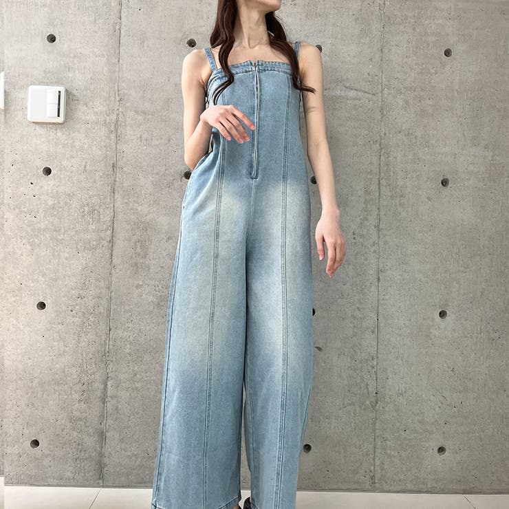 JUNI デニムオールインワン　2Y 2WAYデニムオールインワン[品番：MJNW0003290]｜me Jane（ミージェーン