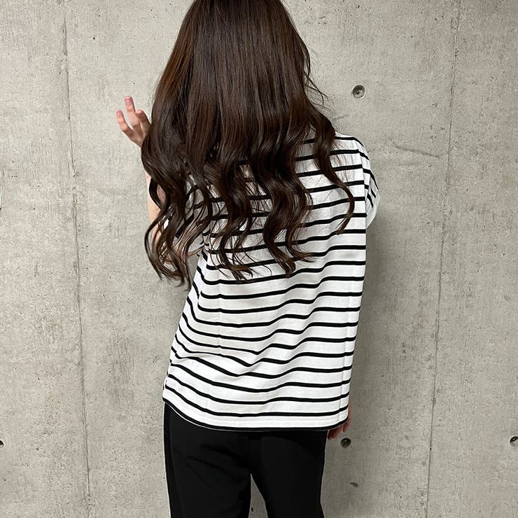 ボーダーフレンチスリーブTシャツ[品番：MJNW0003231]｜me Jane
