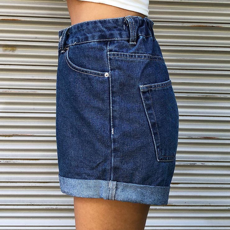 【関税 送料無料】maje ベルト付き デニム ショートパンツ ベルト付デニムショートパンツ[品番：MJNW0000605]｜me Jane