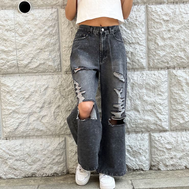 ダメージストレートデニムパンツ[品番：MJNW0002021]｜me Jane（ミー