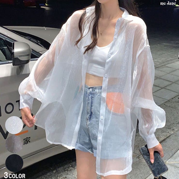 ラメ加工シアーシャツ[品番：MJNW0001973]｜me Jane（ミージェーン
