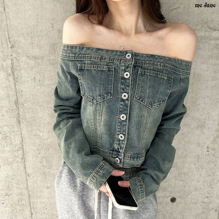デニムオフショルトップス[品番：MJNW0003066]｜me Jane（ミージェーン