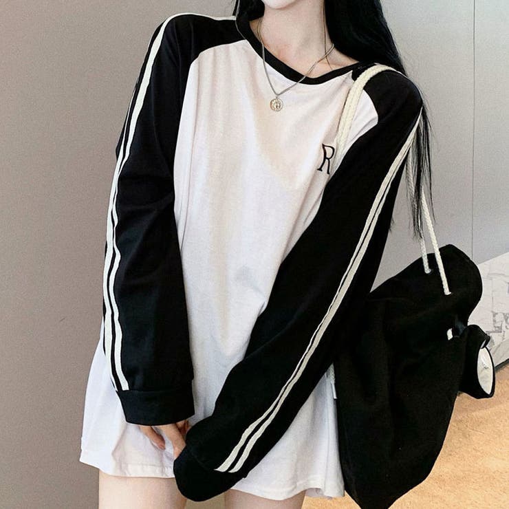 袖ラインラグランロンT[品番：MJNW0001471]｜me Jane（ミージェーン