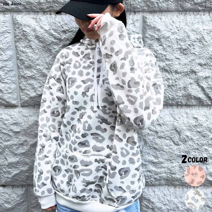 ヒョウ柄裏起毛プルパーカー[品番：MJNW0001931]｜me Jane（ミー