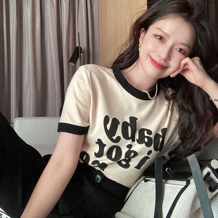 バイカラーロゴプリントTシャツ[品番：MJNW0002026]｜me  Jane（ミージェーン）のレディースファッション通販｜SHOPLIST（ショップリスト）