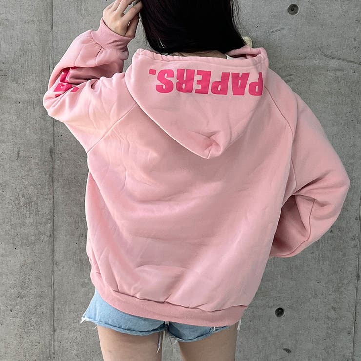 裏起毛フード袖プリントプルパーカー[品番：MJNW0002438]｜me Jane