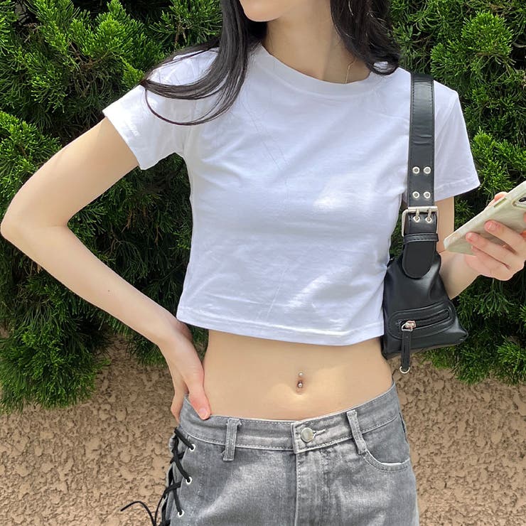 シンプルクロップド丈Tシャツ[品番：MJNW0002651]｜me Jane（ミー
