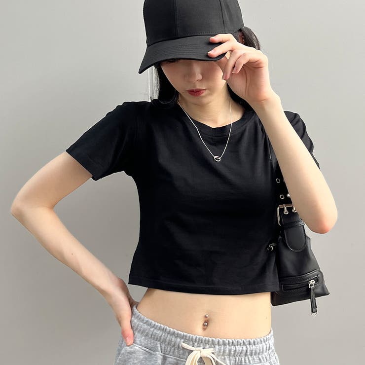シンプルクロップド丈Tシャツ[品番：MJNW0002651]｜me Jane（ミー