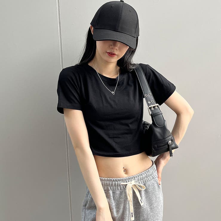 シンプルクロップド丈Tシャツ[品番：MJNW0002651]｜me Jane（ミー