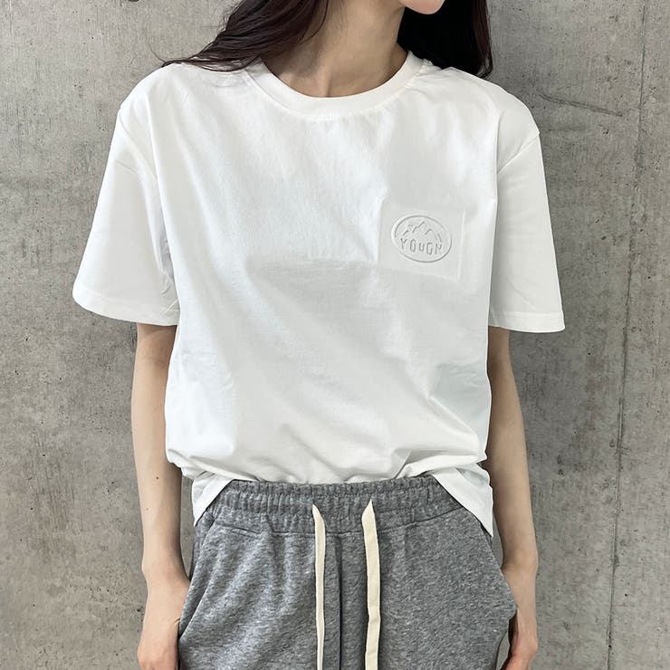 エンボス加工ロゴTシャツ | me Jane | 詳細画像2 