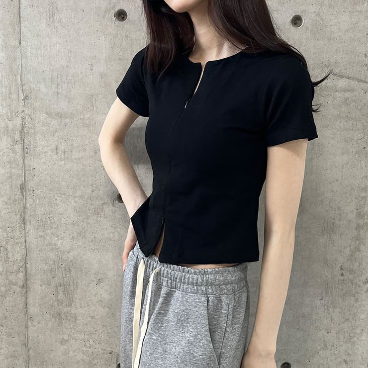 トップス mei ダブルZIP半袖トップス[品番：MJNW0003335]｜me Jane（ミー