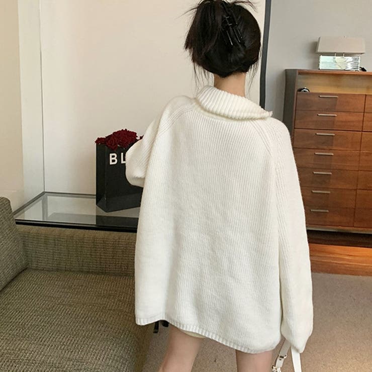 スタンドカラーダブルZIPニット | me Jane | 詳細画像15 