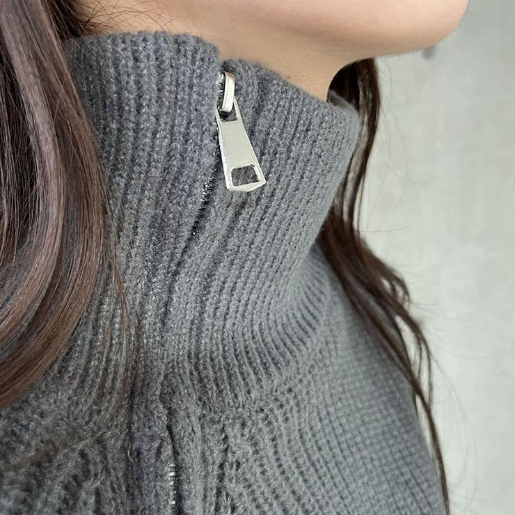 スタンドカラーダブルZIPニット | me Jane | 詳細画像30 