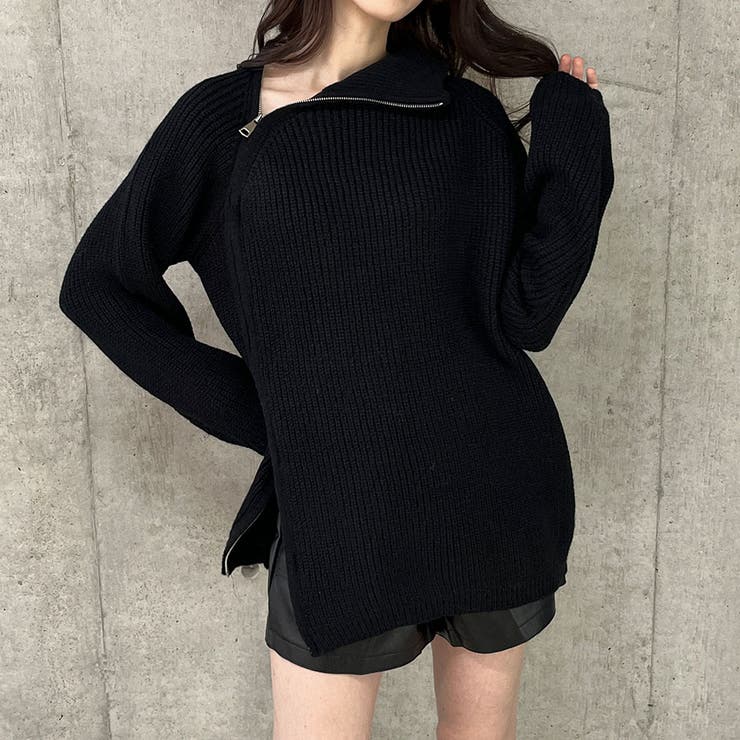 スタンドカラーダブルZIPニット | me Jane | 詳細画像32 