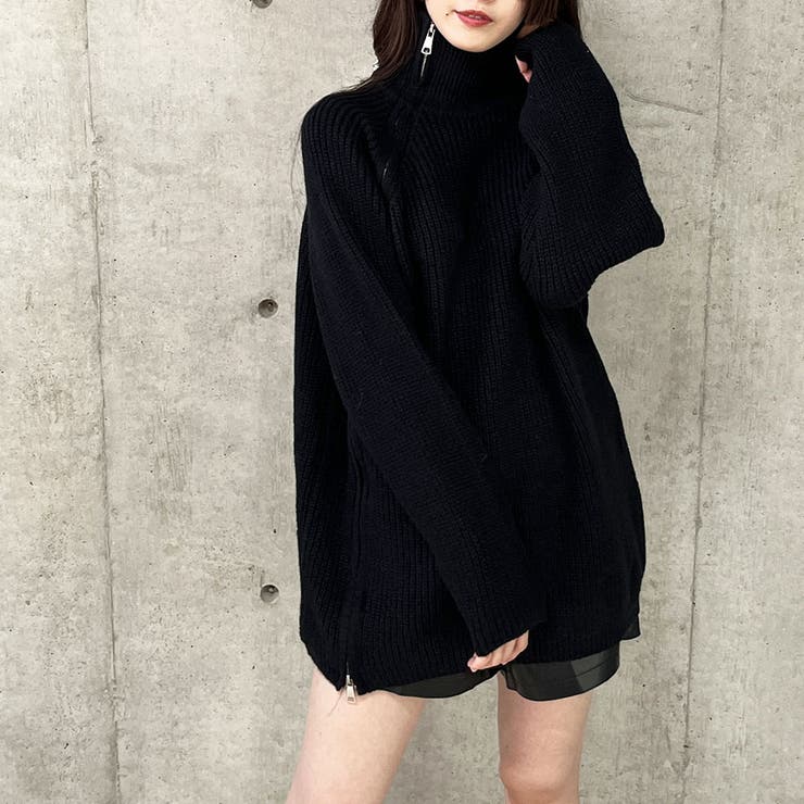 スタンドカラーダブルZIPニット | me Jane | 詳細画像36 