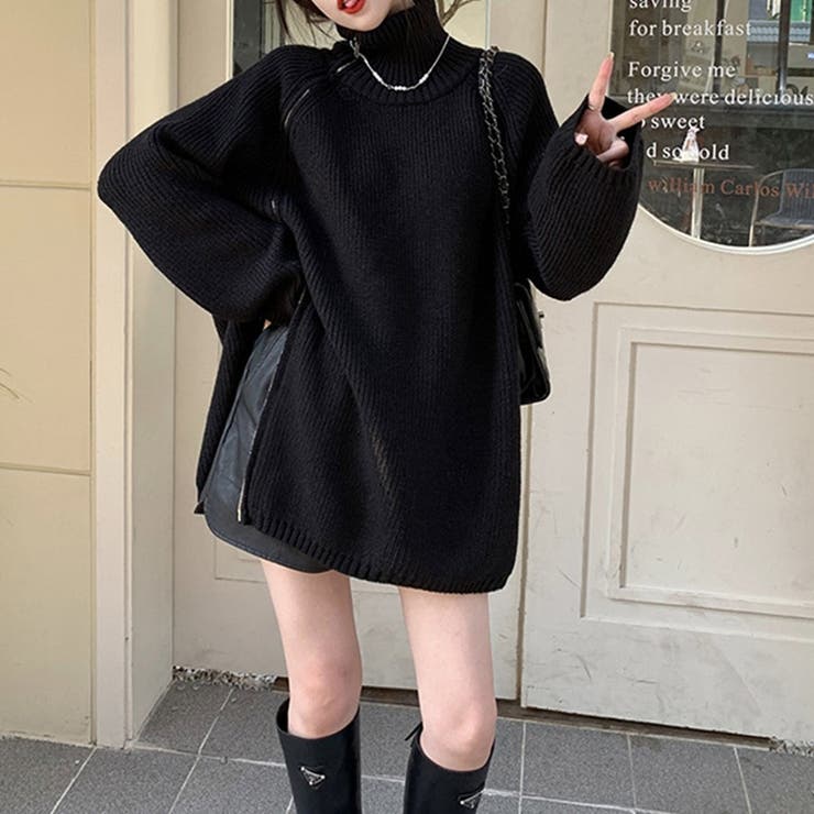 スタンドカラーダブルZIPニット | me Jane | 詳細画像4 