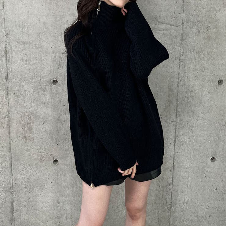 スタンドカラーダブルZIPニット | me Jane | 詳細画像37 