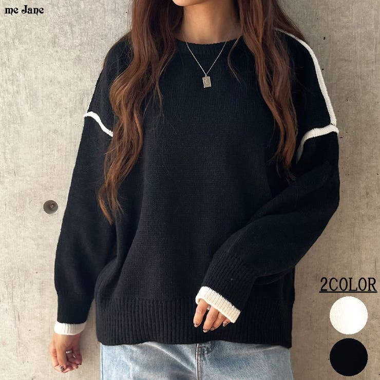 袖ラインニット 袖ライン入りニット[品番：MJNW0002461]｜me Jane（ミージェーン