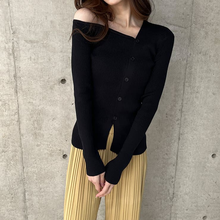 Me　Matin Kim ワンショルダースリーブレスニットトップ Me様専用 Matin Kim ワンショルダースリーブレスニットトップ