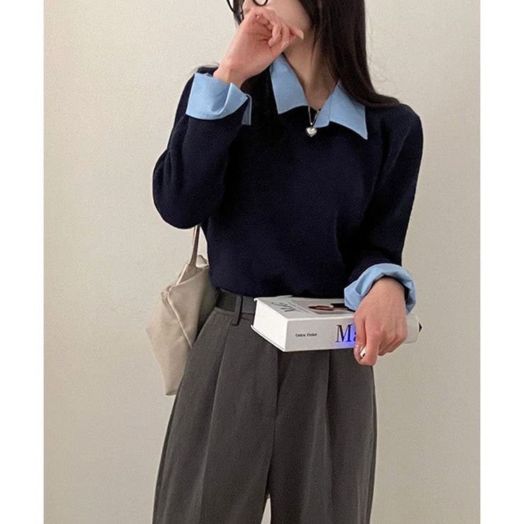 レイヤード風ニットカーデ | me Jane | 詳細画像9 