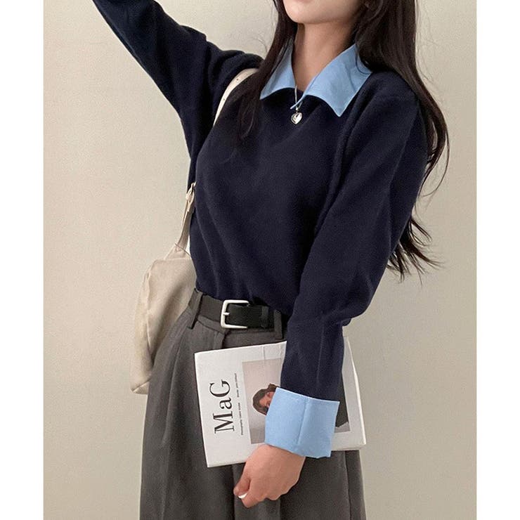 レイヤード風ニットカーデ | me Jane | 詳細画像15 