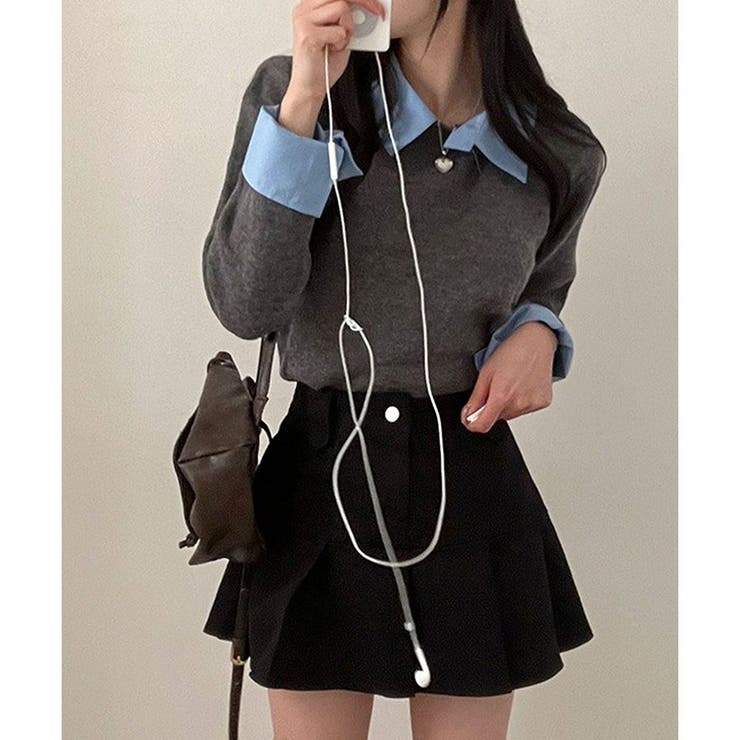 レイヤード風ニットカーデ | me Jane | 詳細画像6 