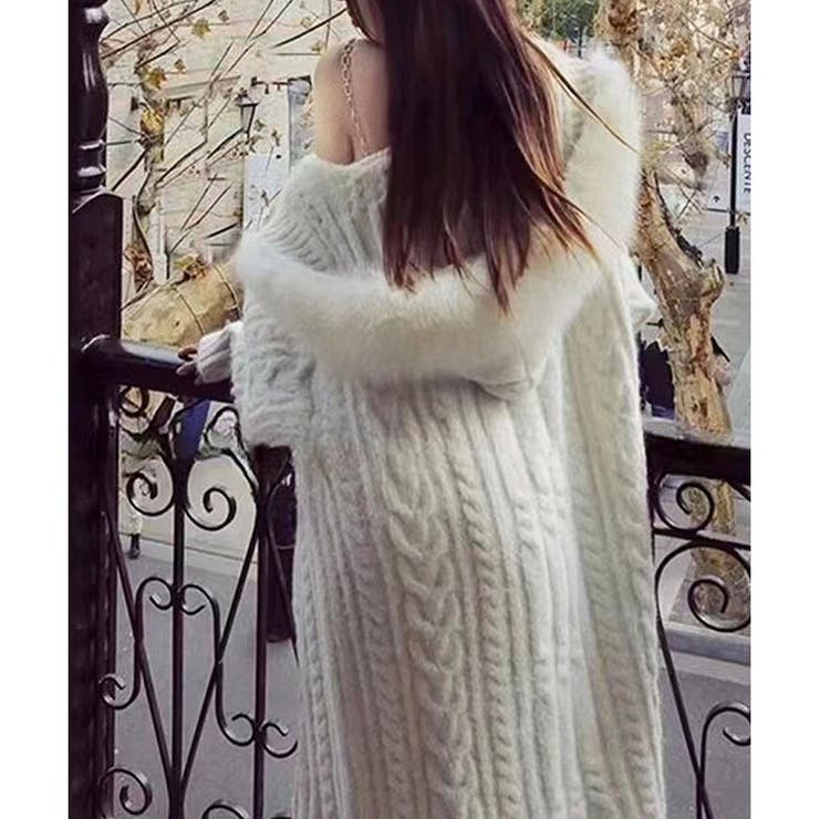 フードファー付ロングカーディガン | me Jane | 詳細画像7 