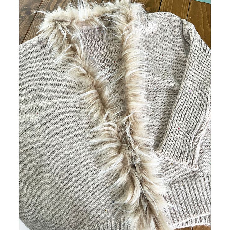 ファー付キラキラニットカーディガン | me Jane | 詳細画像8 