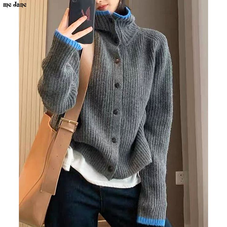 配色ニットカーディガン | me Jane | 詳細画像1 