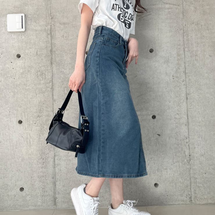 ★Karen Millen★プチデニムスナッフルトリムミディスカート デニム前スリットミディスカート[品番：MJNW0003076]｜me Jane