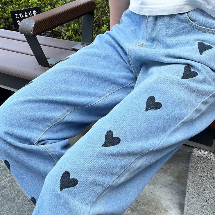 ハートプリントデニムストレートパンツ | me Jane | 詳細画像13 