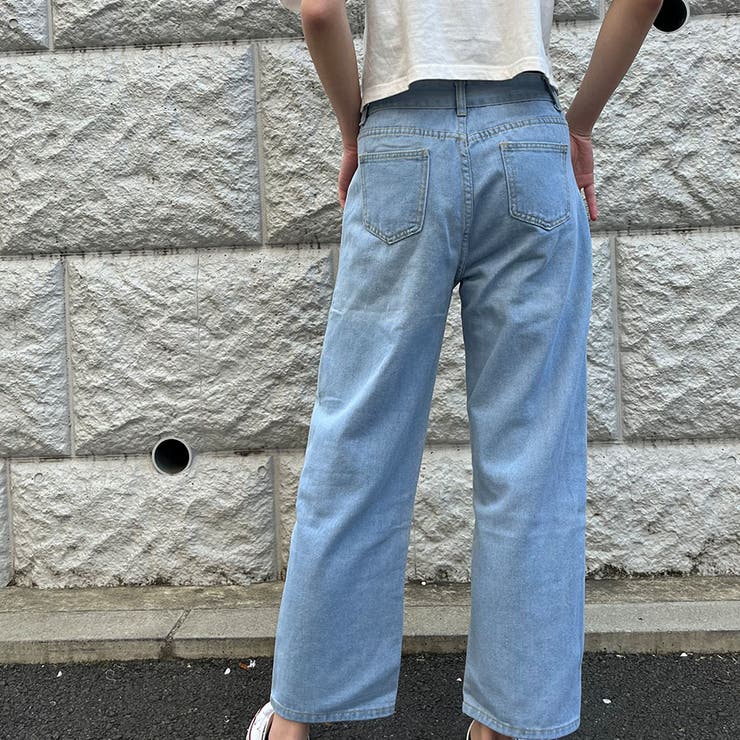 ハートプリントデニムストレートパンツ | me Jane | 詳細画像4 