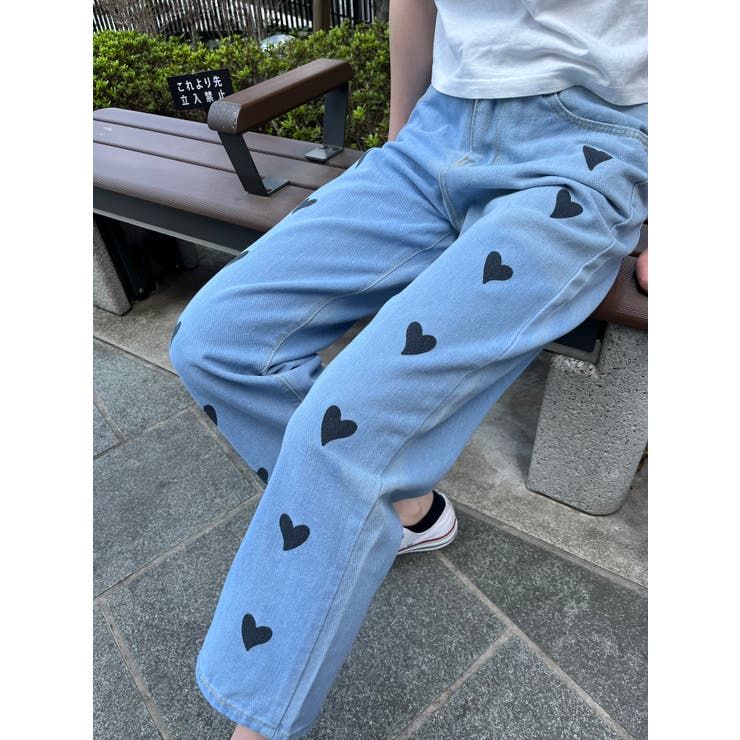 ハートプリントデニムストレートパンツ | me Jane | 詳細画像6 