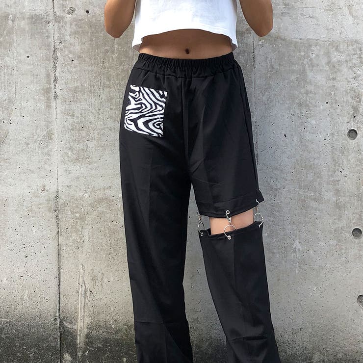 ゼブラ柄ポケットセパレートパンツ[品番：MJNW0002283]｜me Jane