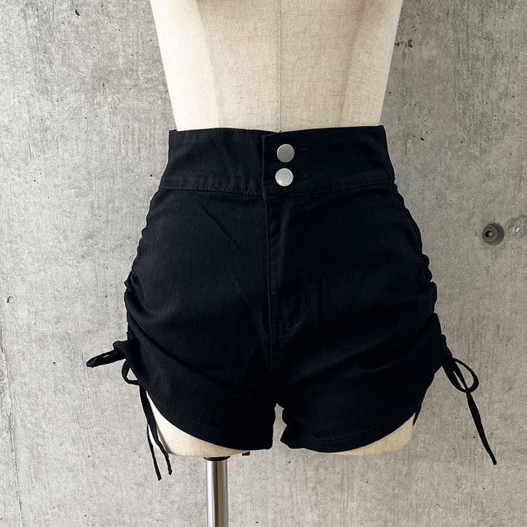 サイドシャーリングリボンデニムショートパンツ | me Jane | 詳細画像12 