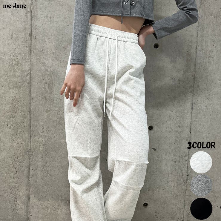 膝タックデザインスエットパンツ[品番：MJNW0003045]｜me Jane（ミー